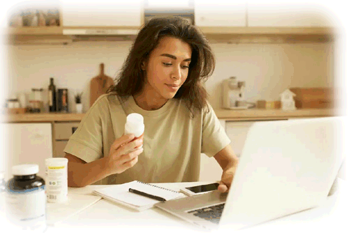 Patient on a computer