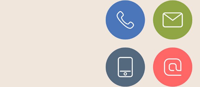 Page header showing contact icons